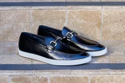 Calfskin Slip-On Horsebit Loafer Black