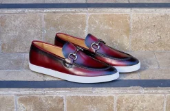 Calfskin Slip-On Horsebit Loafer Burgundy