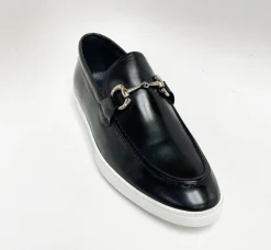 Calfskin Slip-On Horsebit Loafer Black