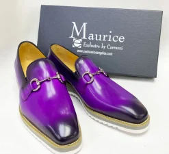 Calfskin Slip-On Horsebit Loafer Purple