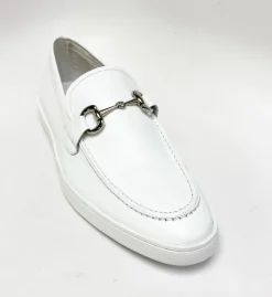 Calfskin Slip-On Horsebit Loafer White