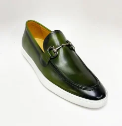 Calfskin Slip-On Horsebit Loafer Olive