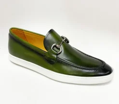 Calfskin Slip-On Horsebit Loafer Olive