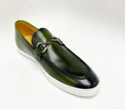 Calfskin Slip-On Horsebit Loafer Olive