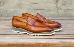 Calfskin Slip-On Penny Loafer Cognac