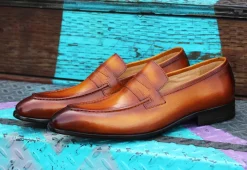 Calfskin Slip-On Penny Loafer Cognac