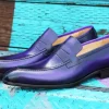 Calfskin Slip-On Penny Loafer Purple