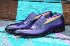 Calfskin Slip-On Penny Loafer Purple