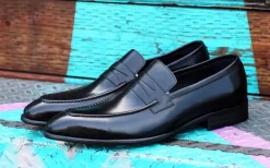 Calfskin Slip-On Penny Loafer Black