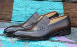 Calfskin Slip-On Penny Loafer Chestnut
