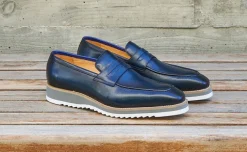 Calfskin Slip-On Penny Loafer Blue