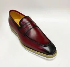 Calfskin Slip-On Penny Loafer Burgundy