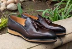 Calfskin Slip-On Tasseled Loafer Chestnut