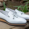 Calfskin Slip-On Tasseled Loafer White