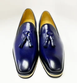Calfskin Slip-On Tasseled Loafer Navy