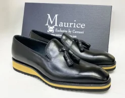 Calfskin Slip-On Tasseled Loafer Black