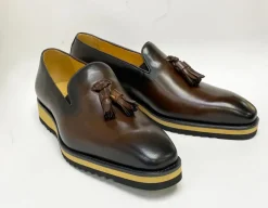 Calfskin Slip-On Tasseled Loafer Chestnut
