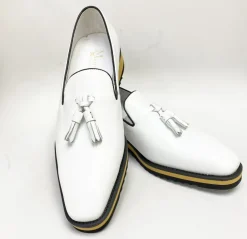 Calfskin Slip-On Tasseled Loafer White
