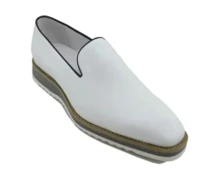 Calfskin Slip-On Venetian Loafer White