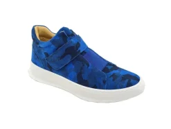Camoflage Printed Suede High Top Sneaker Blue