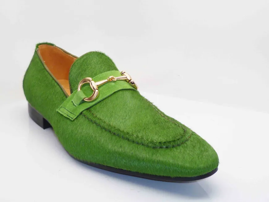 Carrucci by Maurice Pony Hair Loafer Green