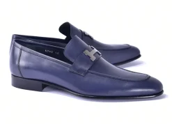 Corrente Burnished Calfskin Loafer Navy
