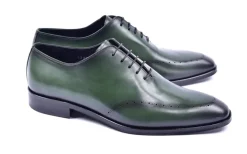 Corrente Burnished Calfskin Lace-Up Oxford Green