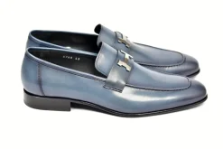 Corrente Burnished Calfskin Loafer Blue
