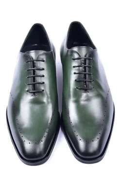 Corrente Burnished Calfskin Lace-Up Oxford Green