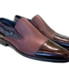 Corrente Calfskin & Deerskin Slip-On Shoe Burgundy