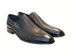 Corrente Calfskin & Deerskin Slip-On Shoe Black