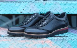 Corrente Calfskin & Deerskin Lace-Up Oxford Black/Grey