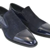 Corrente Calfskin & Suede Slip-On Shoe Navy