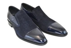 Corrente Calfskin & Suede Slip-On Shoe Navy