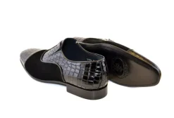 Corrente Calfskin & Suede Lace-Up Oxford Black