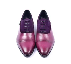 Corrente Calfskin & Suede Lace-Up Oxford Purple