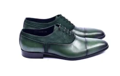 Corrente Calfskin & Suede Lace-Up Oxford Green