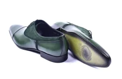 Corrente Calfskin & Suede Lace-Up Oxford Green
