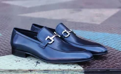 Corrente Calfskin Slip-On Loafer Navy