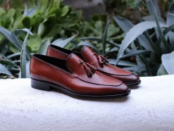 Corrente Calfskin Tasseled Loafer Tan