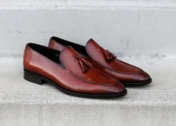 Corrente Calfskin Tasseled Loafer Tan