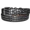 Corrente Crocodile Printed Calfskin Belt Grey