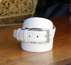 Corrente Deerskin Belt White