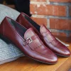 Corrente Deerskin Slip-On Loafer Burgundy