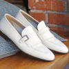 Corrente Deerskin Slip-On Loafer White