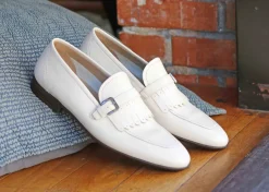 Corrente Deerskin Slip-On Loafer White
