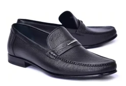 Corrente Deerskin Slip-On Loafer Black