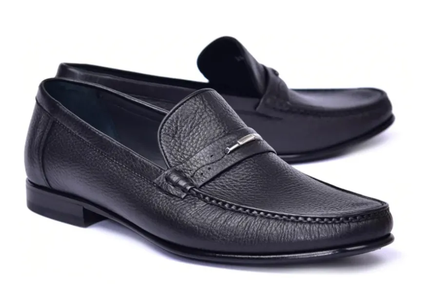 Corrente Deerskin Slip-On Loafer Black