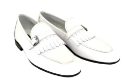 Corrente Deerskin Slip-On Loafer White