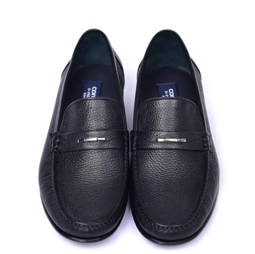 Corrente Deerskin Slip-On Loafer Black